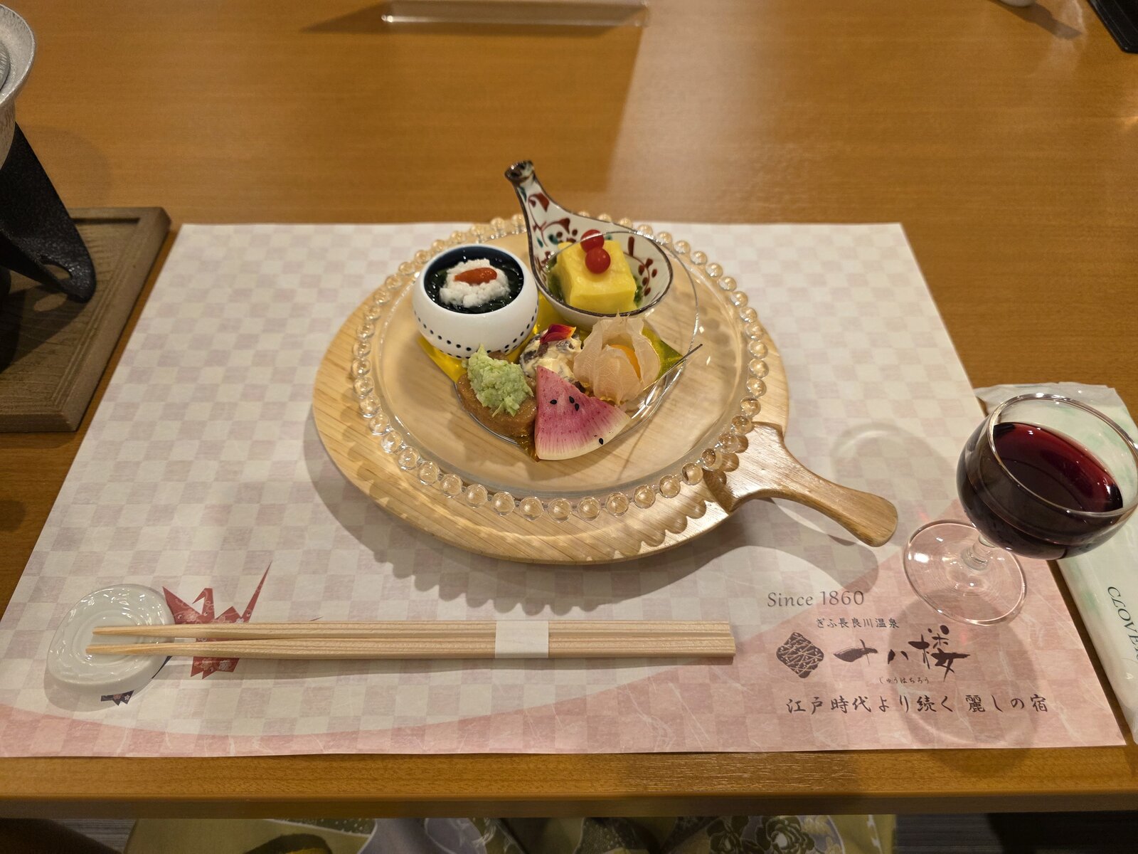 十八楼の会席の涼やかな前菜
