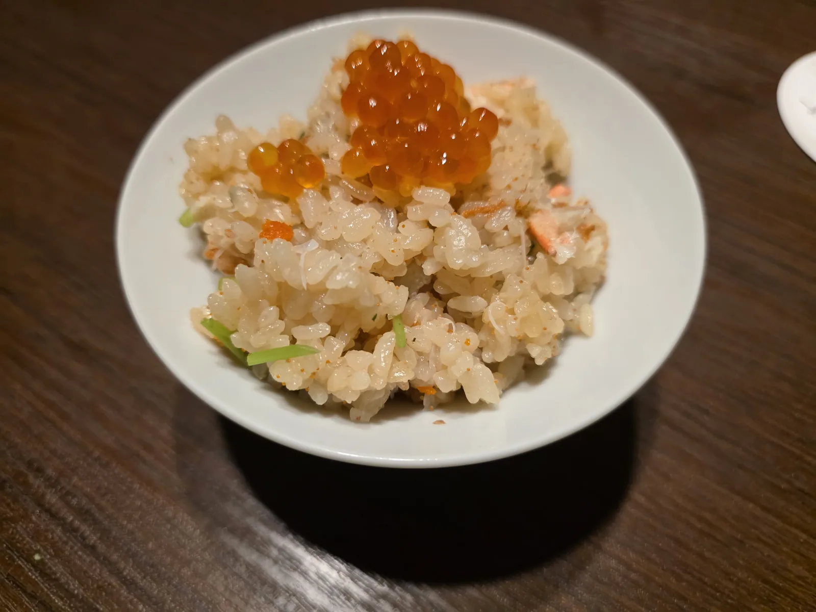 コラボディナーの蟹の炊き込みご飯