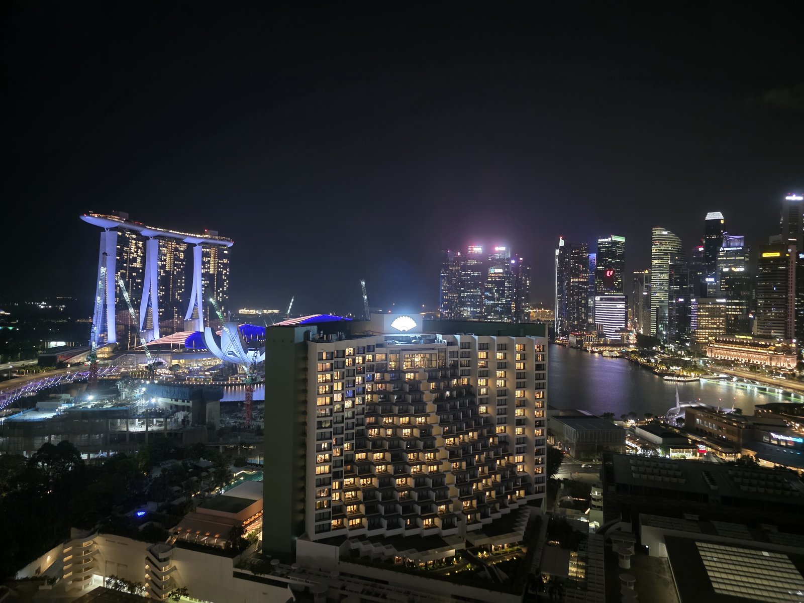 Pan Pacific Singaporeの客室から見たマリーナベイの夜景
