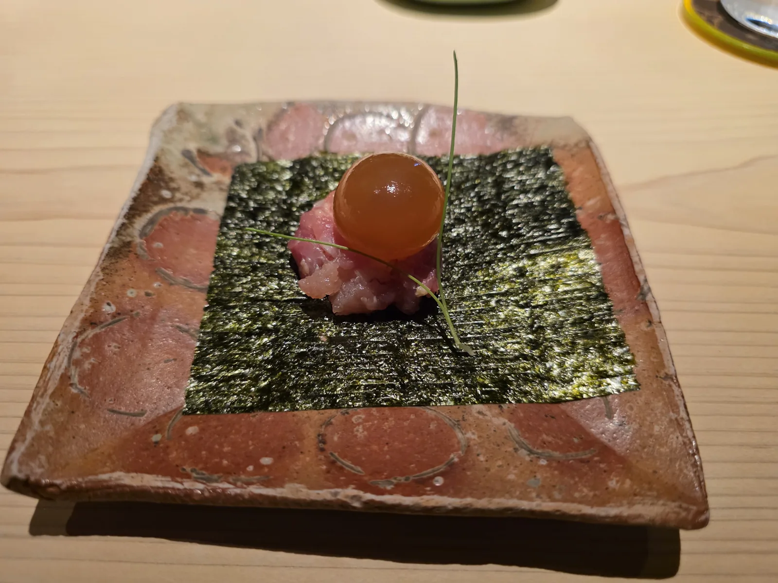 焼鳥 篠原の海苔を使った一皿