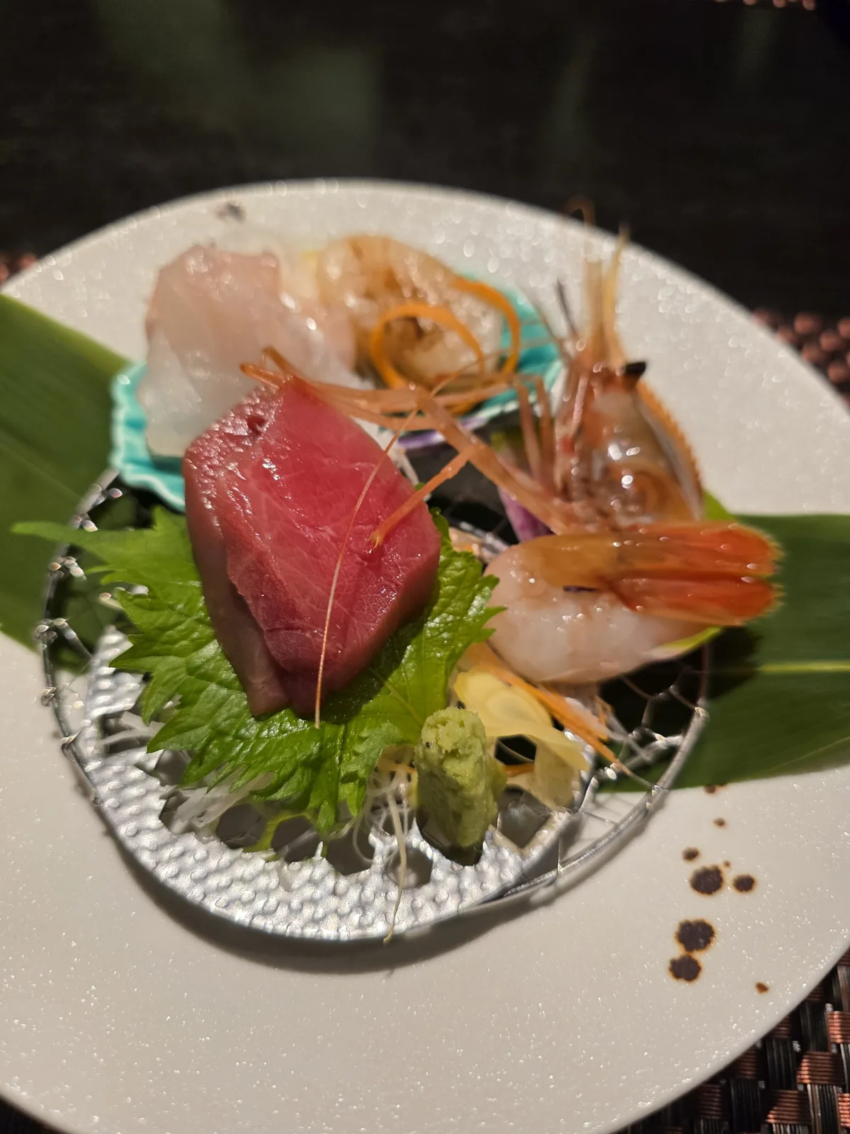 翠嶺の和会席で提供されたお造り