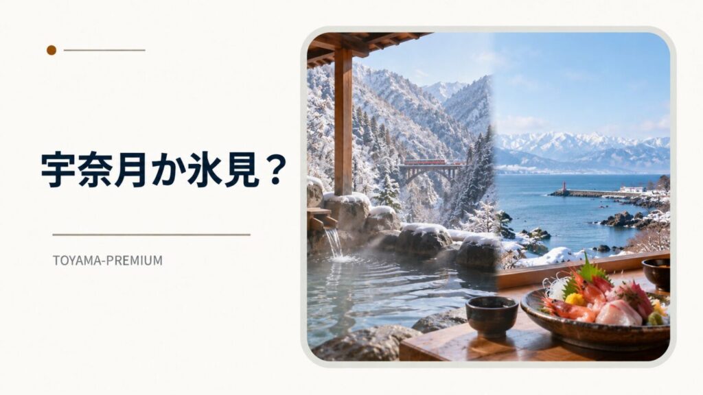 冬の温泉で宇奈月と氷見を比較する記事アイキャッチ画像