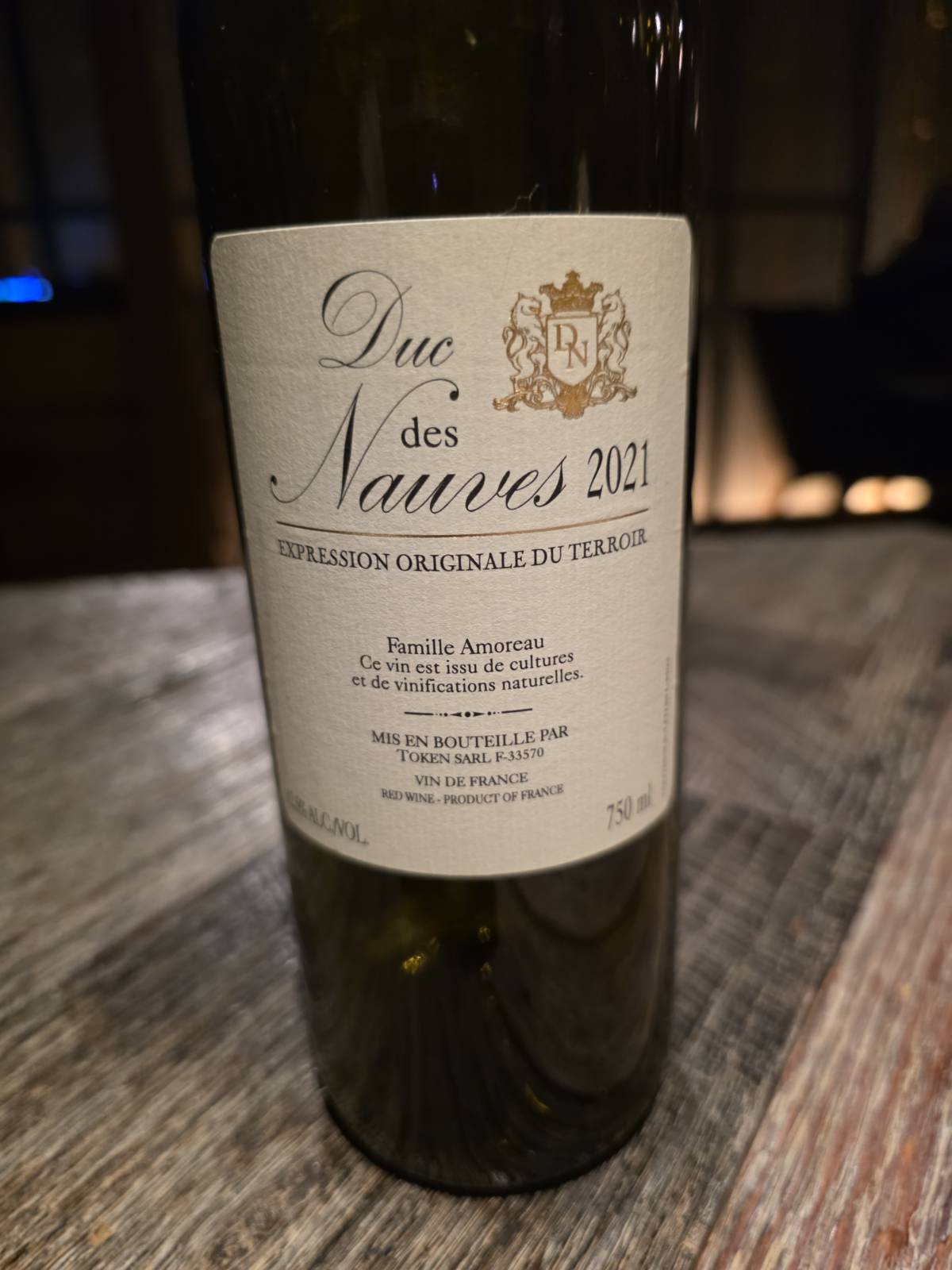 Duc des Nauves 2021のボトル