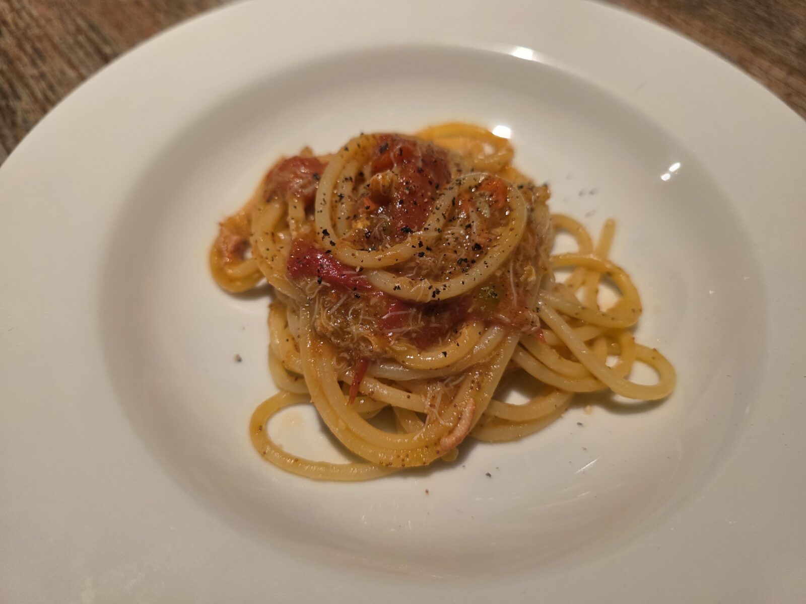 富山ル・グルトンのクリスマスコースのパスタ