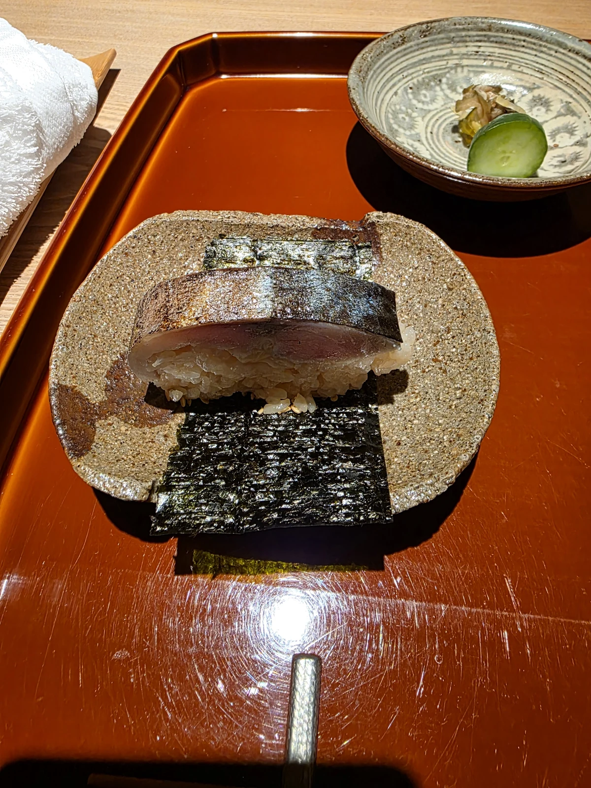 杦 SENの締めで選んだ炙り鯖寿司