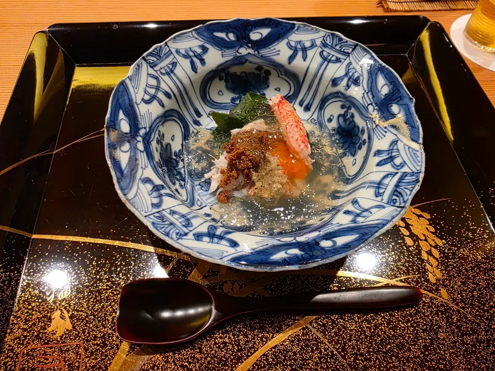 海老亭別館のおまかせで味わった蟹の一皿