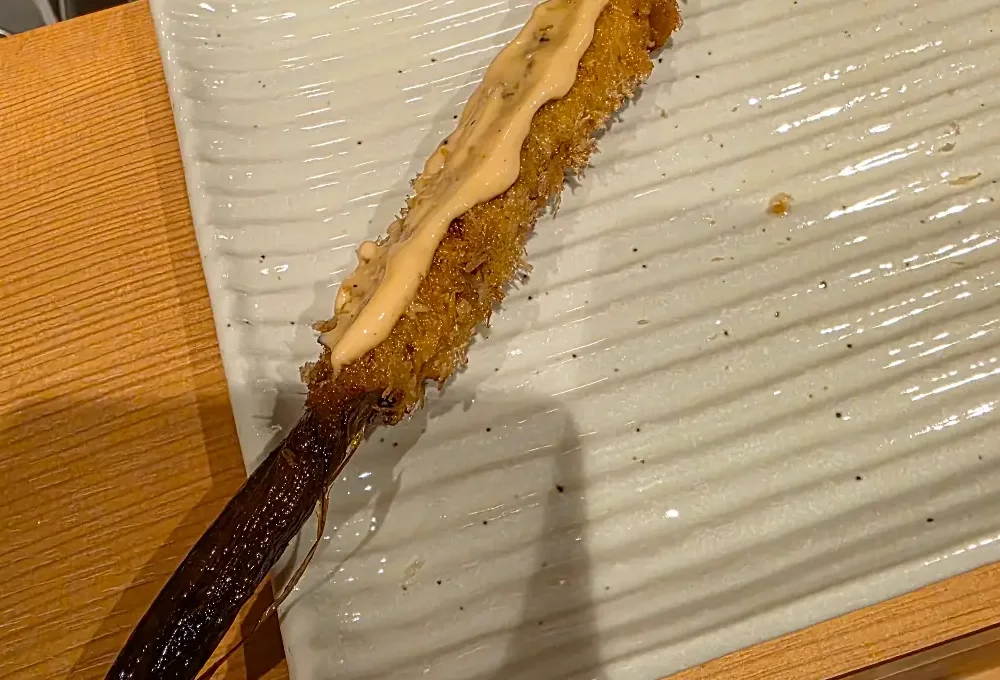 串揚げ 勝の大きなアスパラ串