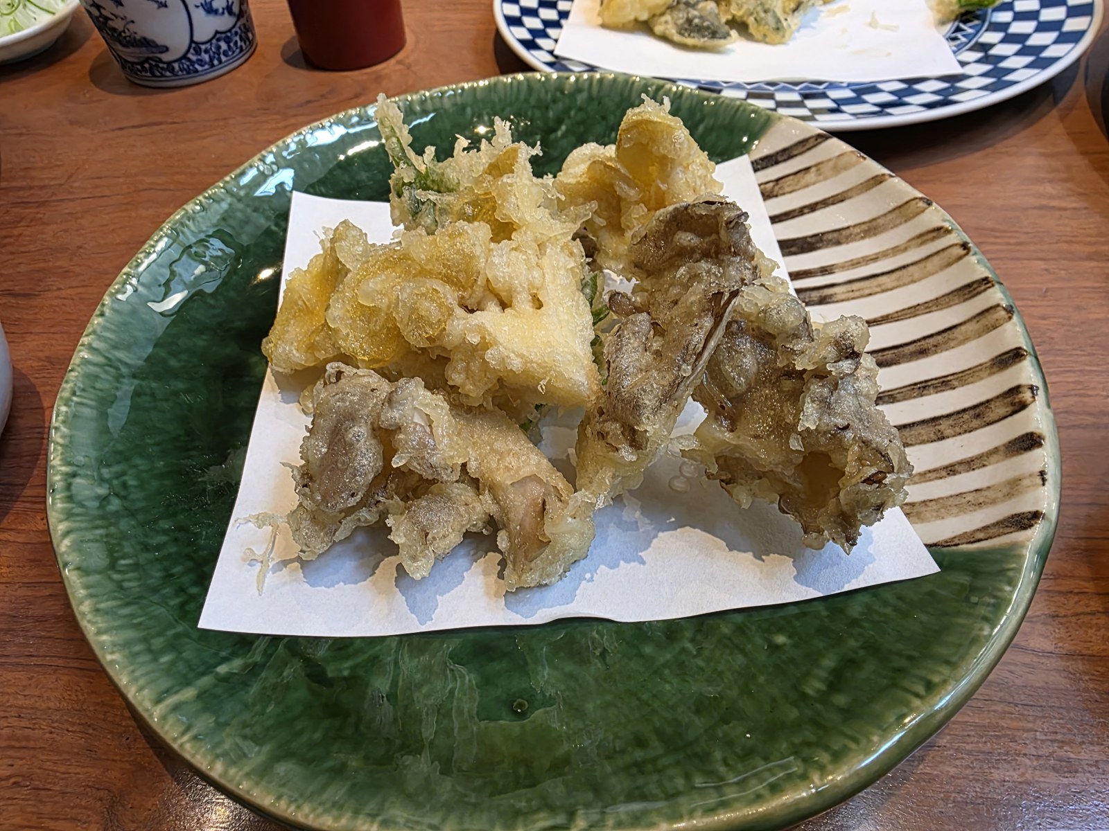 神通町 田村の舞茸と黄金タモギタケの天ぷら